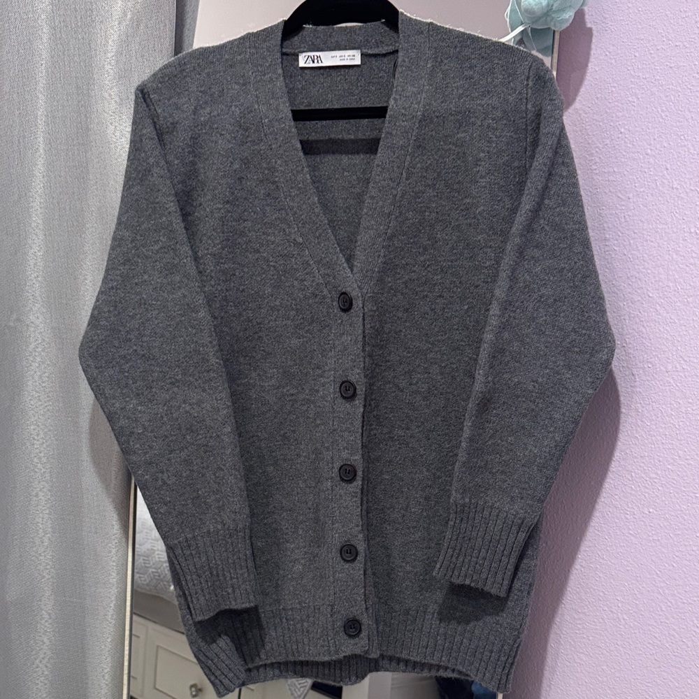Zara Soft Knit Women's Charcoal Cardigan
